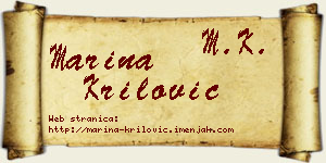 Marina Krilović vizit kartica